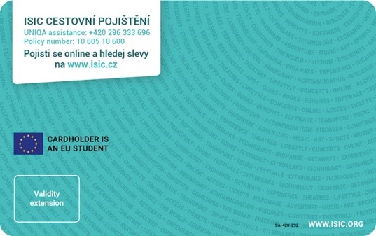 rubová strana ISIC rubová strana ISIC